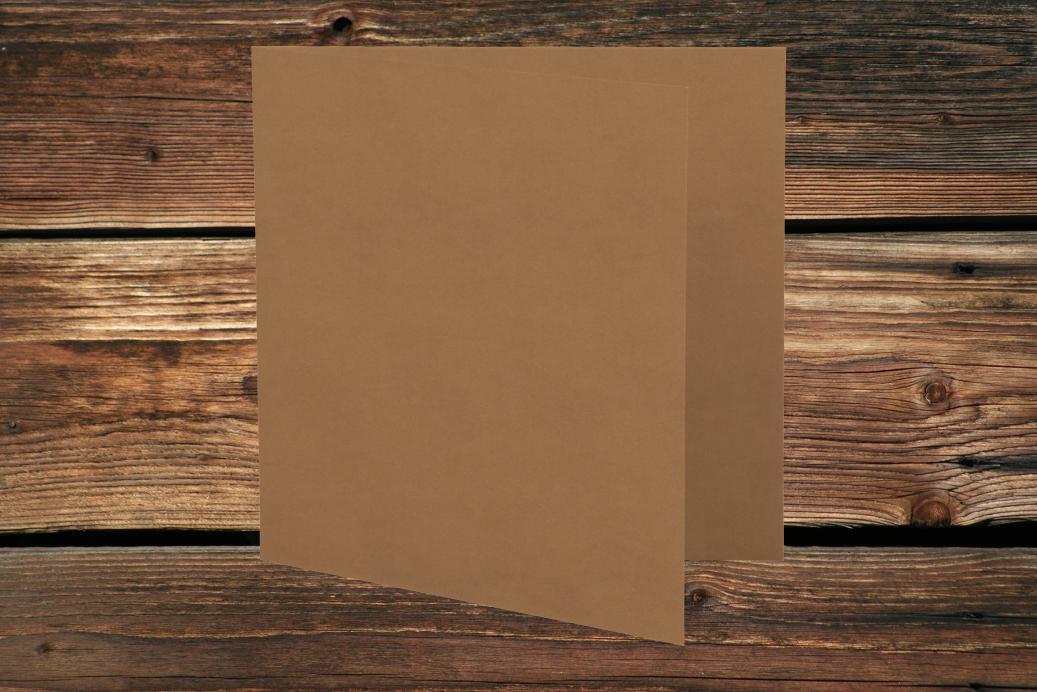 Klappkarten 110x110/220 mm Braun 230 g/qm